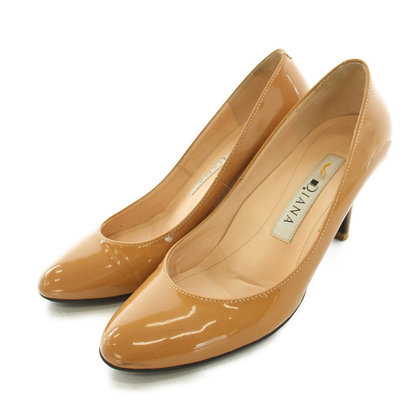 ダイアナ DIANA パンプス ハイヒール エナメル アーモンドトゥ 21.5cm  