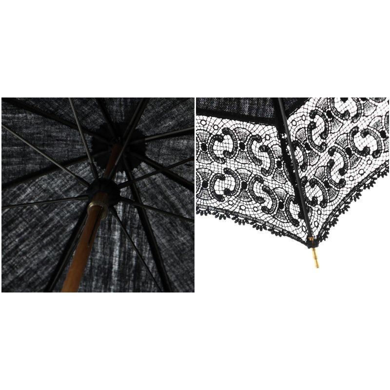 セリーヌ CELINE マカダム 日傘 レース 黒 ブラック /AN38 □OH □OF