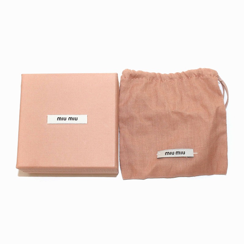 ミュウミュウ miumiu ブレスレット レザー 牛革 ハートチャーム 緑 
