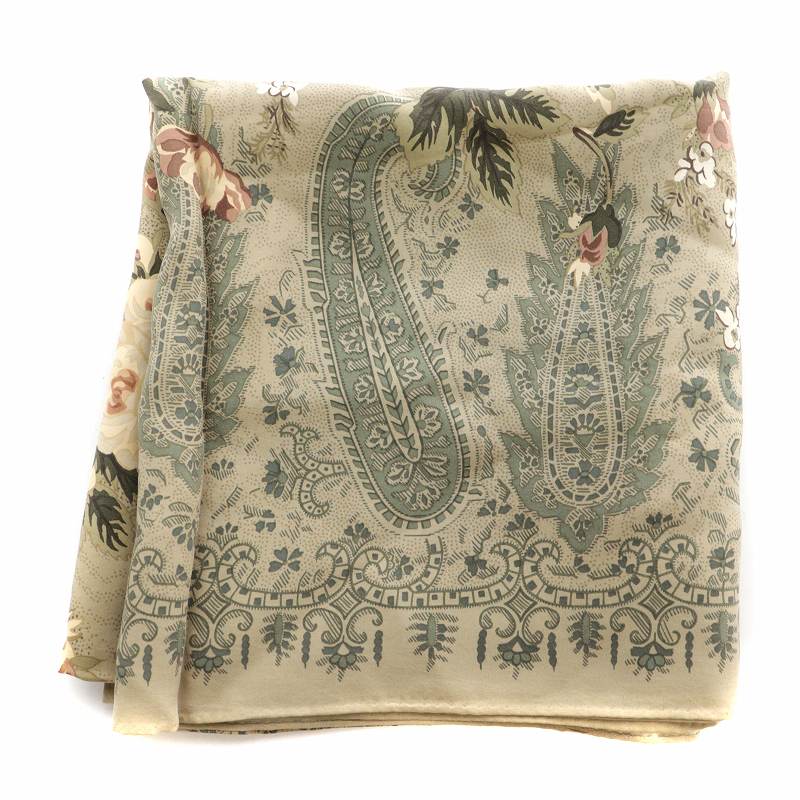 ラルフローレン RALPH LAUREN スカーフ 総柄 花柄 ペイズリー 絹