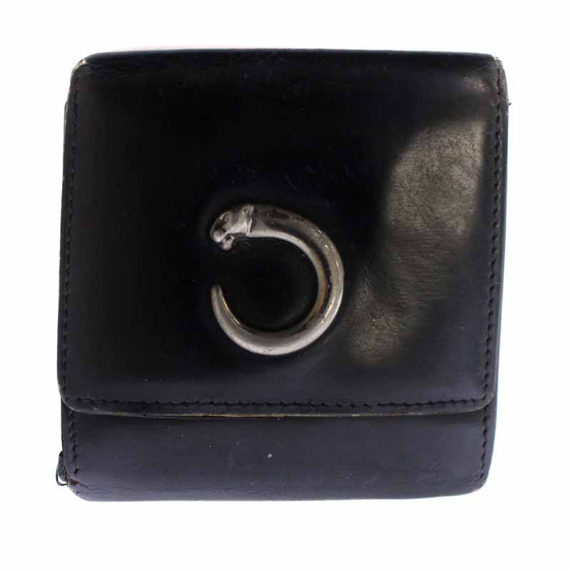 Cartier パンテールブラック レザー コインケース