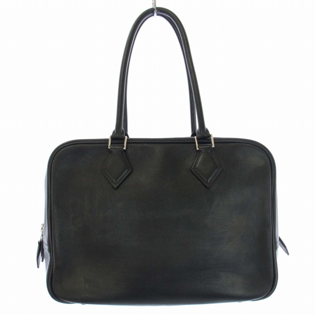 HERMES ブラックレザー ハンドバッグ エルメス HERMES 2008年 プリュム28 ハンドバッグ ボストンバッグ