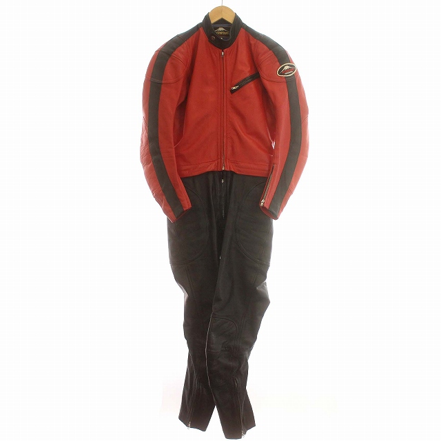 クシタニ HAMAMATSU バイク レザー レーシングスーツ つなぎ L 赤 黒 /☆G ■GY09 メンズ クシタニ HAMAMATSU バイク レザー レーシングスーツ つなぎ L