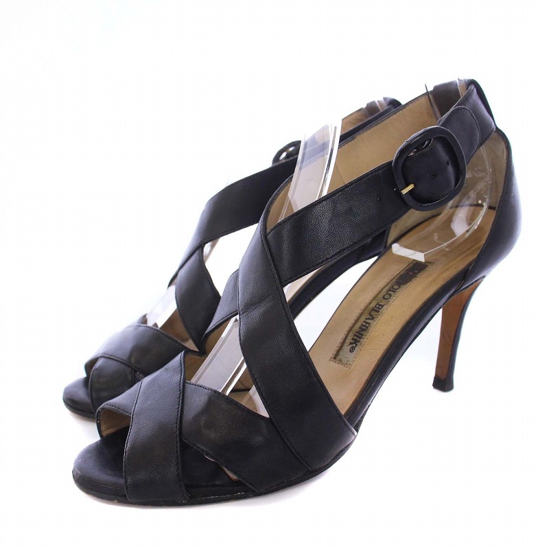 マノロブラニク MANOLO BLAHNIK オープントゥ バックストラップ  