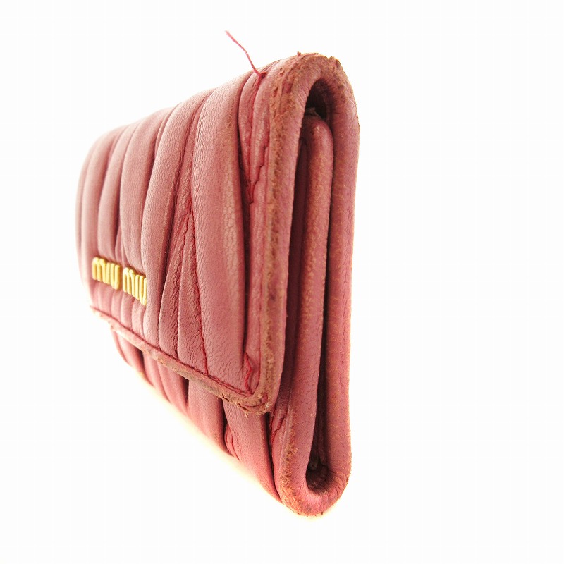 ミュウミュウ キーケース 6連 マテラッセ レザー 鍵入れ ロゴ □OF