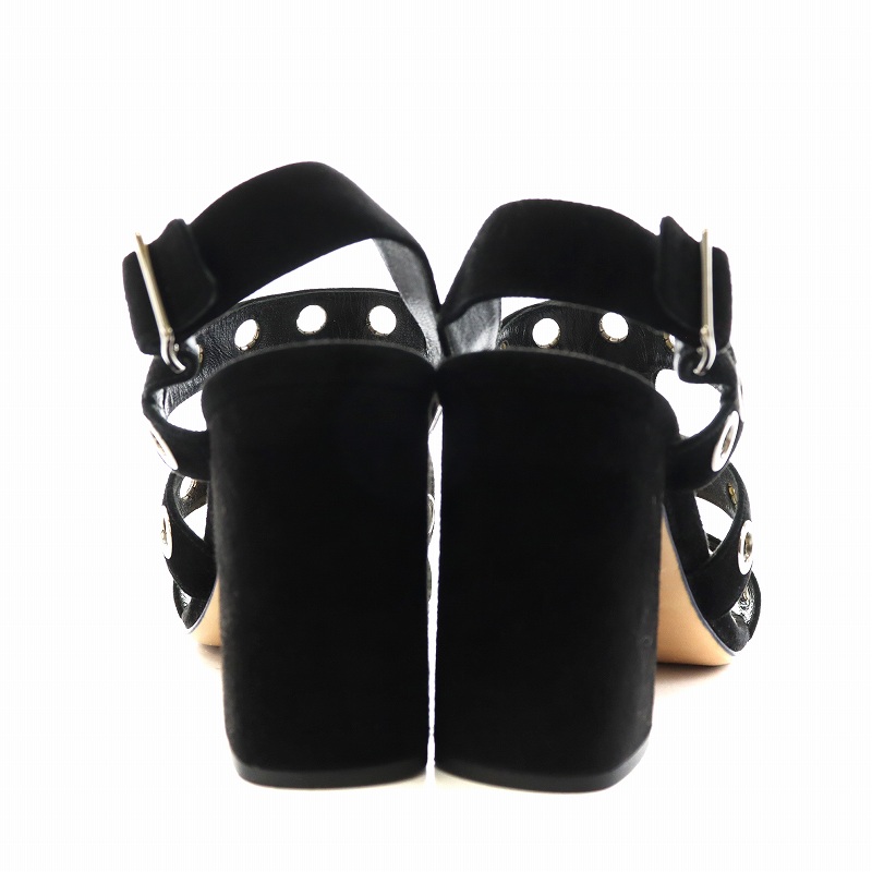PRADA サンダル ストラップ クロス スエード プラダ PRADA サンダル ストラップ スエード チャンキーヒール