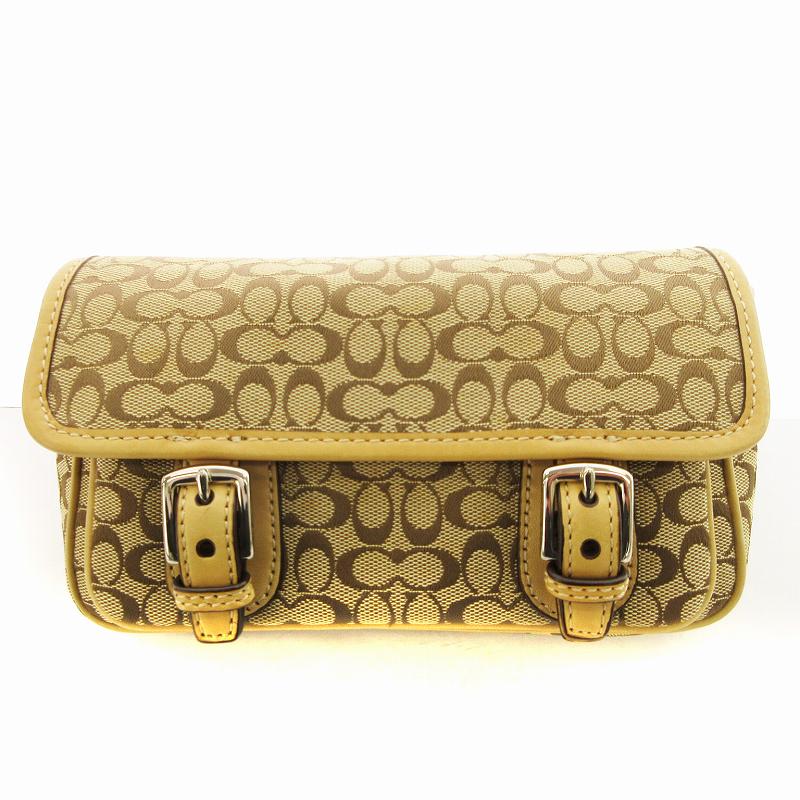 COACH コーチ ミニシグネチャー ボディバッグ ウエストポーチ ベージュ系 コーチ COACH ミニシグネチャー ウエストバッグ ボディバッグ