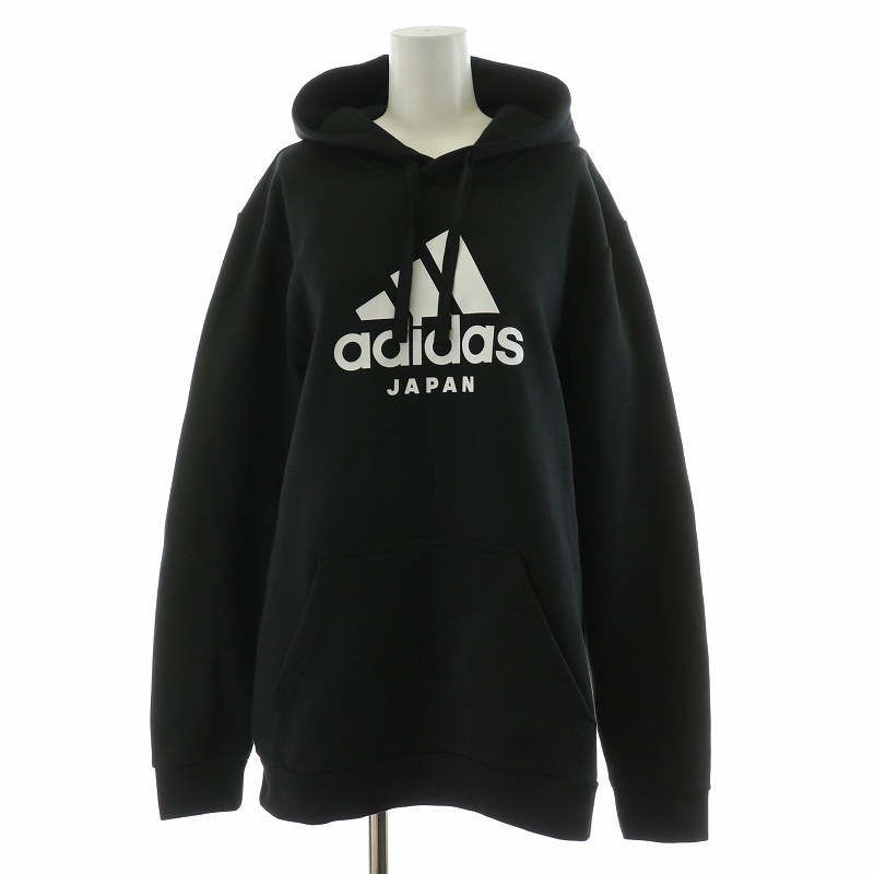 adidas フード パーカー 黒 裏起毛 アディダス adidas(アディダス) 黒 裏起毛 ジップアップパーカー フード付き 160