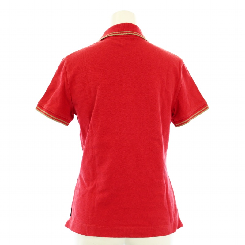 モンクレール MONCLER ポロシャツ 半袖 ロゴ 刺繍 XS 赤 レッド