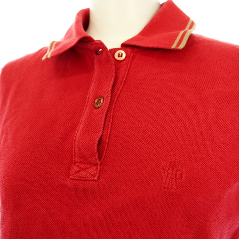 モンクレール MONCLER ポロシャツ 半袖 ロゴ 刺繍 XS 赤 レッド