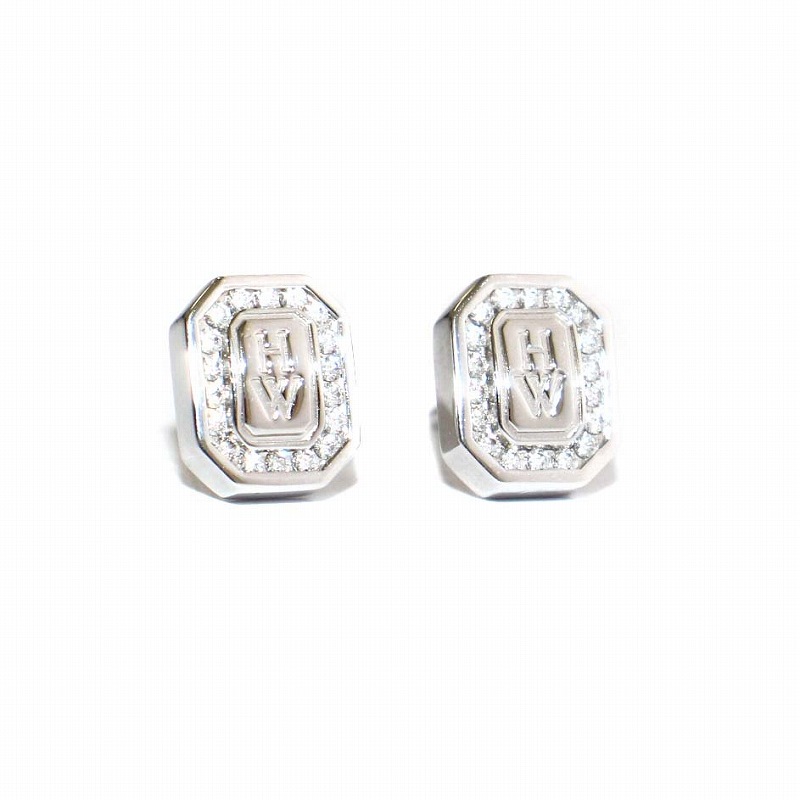ハリーウィンストン HARRY WINSTON HWロゴ ピアス 750 K18WG