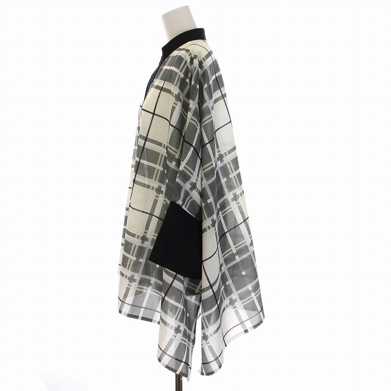 ザ リラクス THE RERACS 22SS SQUARE BLOUSE スクエアブラウス シャツ シースルー 長袖 F グレー 白 黒 22SS-REBL-304L-J ザ リラクス THE RERACS 22SS SQUARE BLOUSE スクエアブラウス