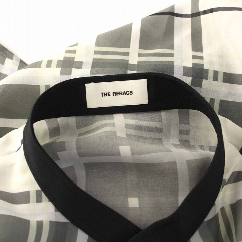ザ リラクス THE RERACS 22SS SQUARE BLOUSE スクエアブラウス シャツ シースルー 長袖 F グレー 白 黒 22SS-REBL-304L-J ザ リラクス THE RERACS 22SS SQUARE BLOUSE スクエアブラウス