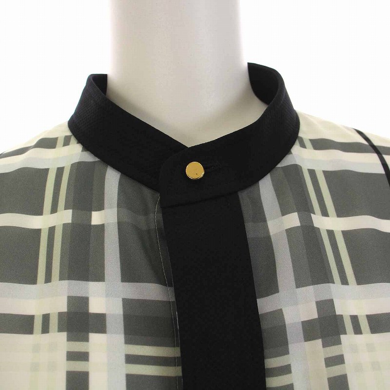 ザ リラクス THE RERACS 22SS SQUARE BLOUSE スクエアブラウス シャツ シースルー 長袖 F グレー 白 黒 22SS-REBL-304L-J ザ リラクス THE RERACS 22SS SQUARE BLOUSE スクエアブラウス