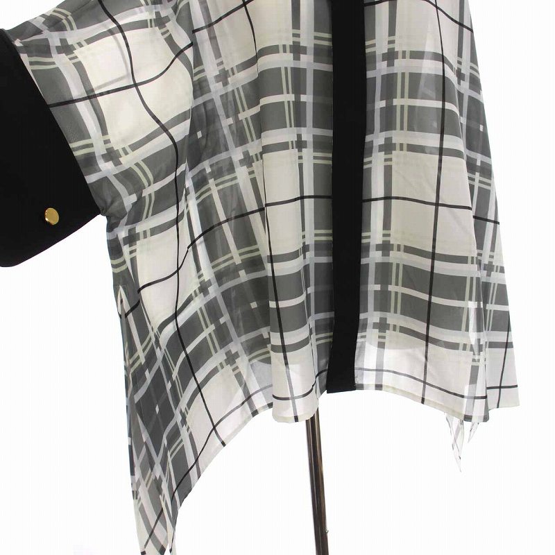 ザ リラクス THE RERACS 22SS SQUARE BLOUSE スクエアブラウス シャツ シースルー 長袖 F グレー 白 黒 22SS-REBL-304L-J ザ リラクス THE RERACS 22SS SQUARE BLOUSE スクエアブラウス