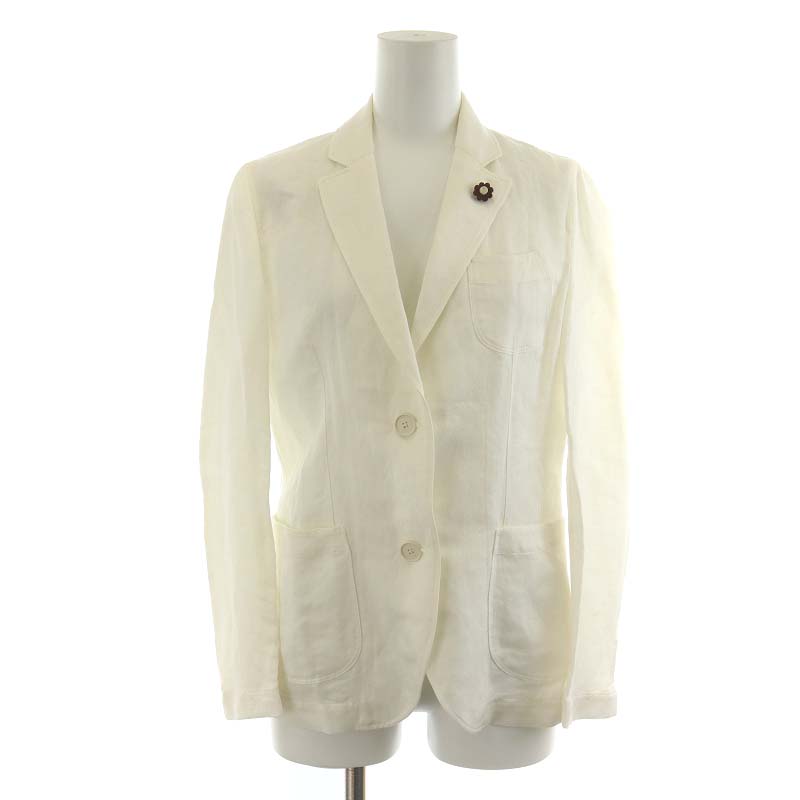 LARDINI ラルディーニ リネン テーラードジャケット ホワイト イタリア製 LARDINI ラルディーニ リネン テーラードジャケット ホワイト イタリア製