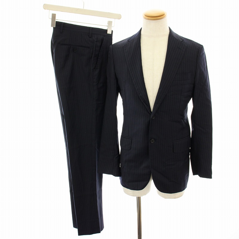 SHIPS シップス セットアップスーツ ロロピアーナ ネイビー ストライプ