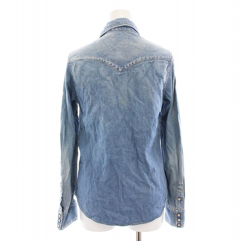 ヒステリックグラマー HYSTERIC GLAMOUR デニムシャツ コットン 長袖 F 青 ライトブルー 0133AH05 /YM レディース ヒステリックグラマー HYSTERIC GLAMOUR デニムシャツ コットン