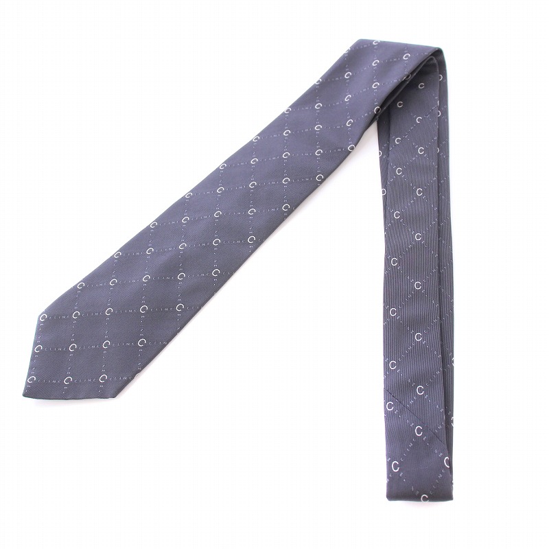 セリーヌ CELINE ネクタイ レギュラータイ シルク 総柄 ロゴ  