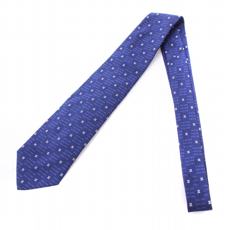 セリーヌ CELINE ネクタイ レギュラータイ シルク ロゴ トリオンフ柄