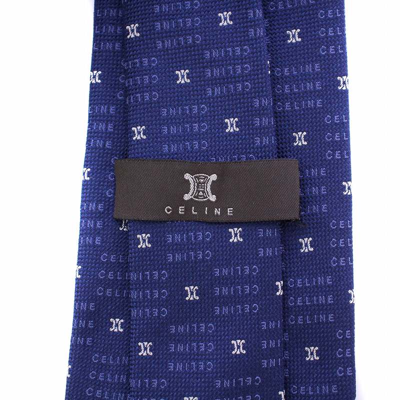 ✨未使用クラス✨セリーヌ　全面ロゴ　トリオンフ　総柄　ネクタイ セリーヌ CELINE トリオンフ ネクタイ ボルドー 総柄 ロゴ シルク