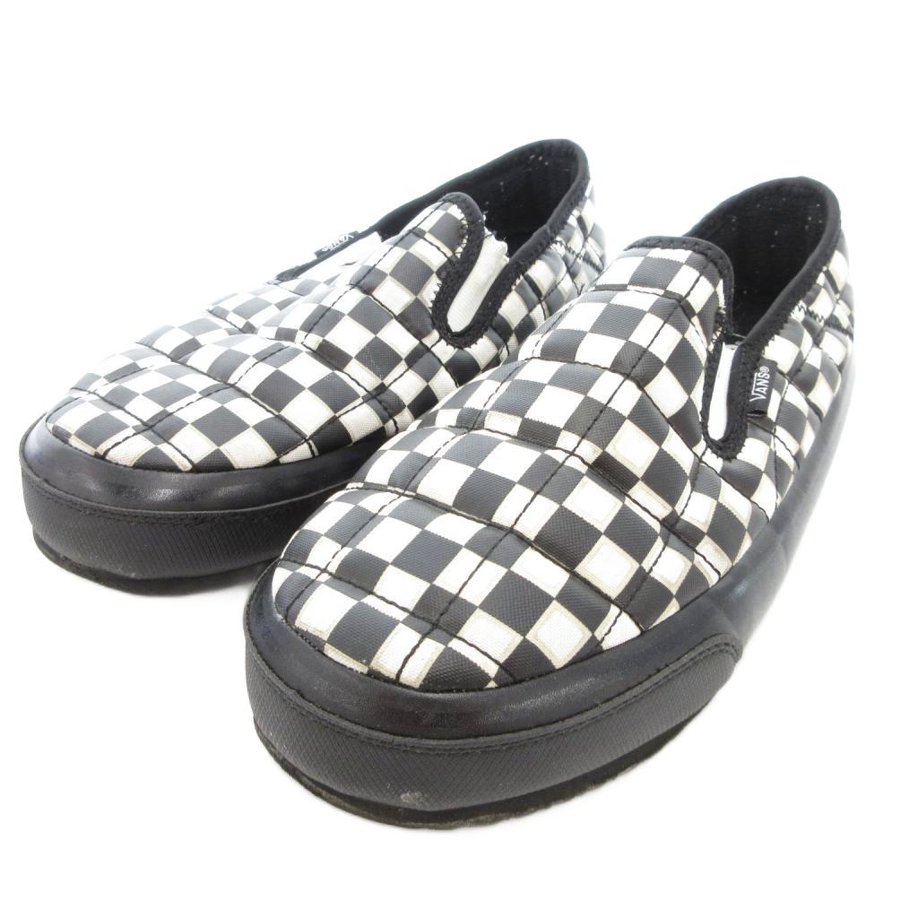 バンズ VANS スリッポン キルティング 25cm 白 ホワイト 黒 ブラック 