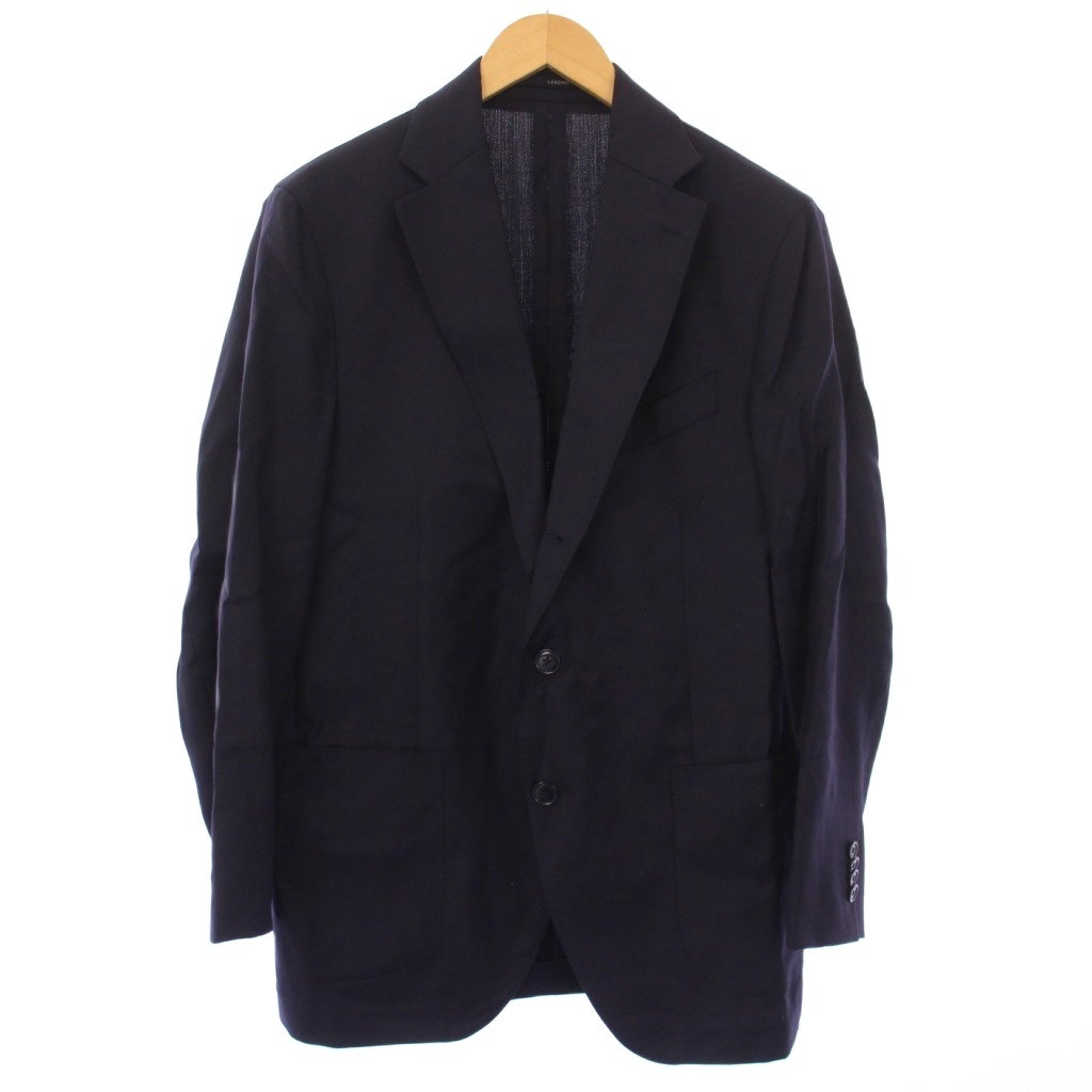 【中古】ラルディーニ LARDINI テーラードジャケット シングル ウール 50 7REG ネイビー JS0526AQ /KH ▲H メンズ ラルディーニ LARDINI テーラードジャケット シングル ウール 50 7REG