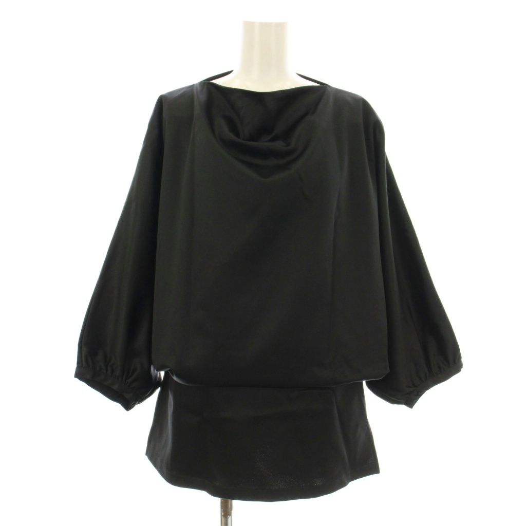 【中古】トーテム TOTEME ドレープサテントップス カットソー チュニック 七分袖 36 黒 ブラック 231-5001-208 トーテム TOTEME ドレープサテントップス カットソー チュニック 七分