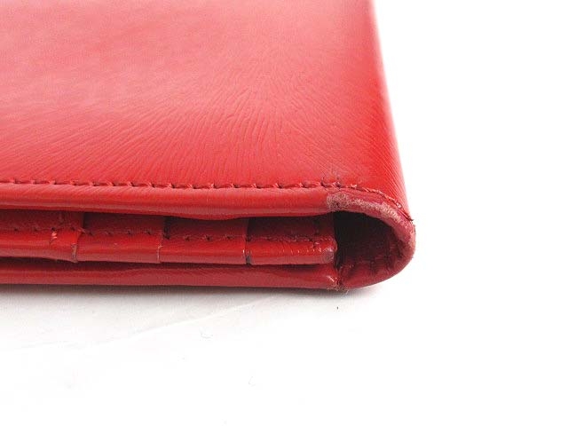 フェンディ FENDI 長財布 二つ折り ロゴ エナメル レザー 赤