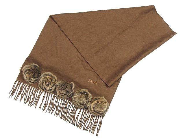フェンディ FENDI カシミヤ 100% マフラー ストール 大判 ショール  