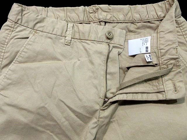 ユニクロ Uniqlo パンツ ロング イージー 裾ゴム 綿パン コットン ベージュ M メンズ 0 ベクトルパーク