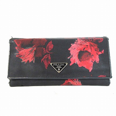 プラダ PRADA 長財布 財布 ウォレット 二つ折り ナイロン 三角プレート 