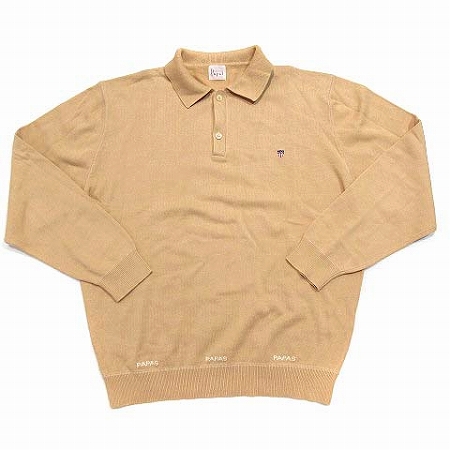 パパス Papas セーター ニット カットソー 長袖 プルオーバー 襟付き