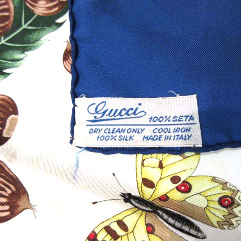 グッチ GUCCI V.ACCORNERO スカーフ 大判 シルク 100％ 草木 果物