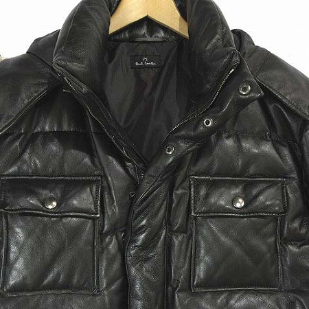ポールスミス PAUL SMITH ダウン ジャケット ラム レザー 羊革 