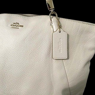 コーチ COACH ショルダー ハンド バッグ レザー 2WAY 大きめ 白 鞄 レディース