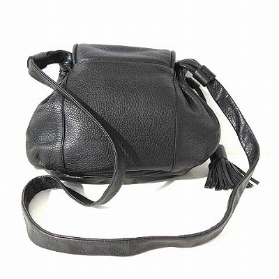 シーバイクロエ SEE BY CHLOE ショルダー バッグ レザー タッセル 黒