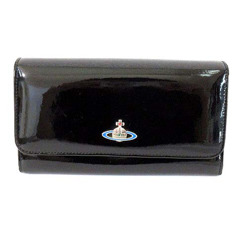 ヴィヴィアンウエストウッド Vivienne Westwood 長財布 二つ折り パテントレザー エナメル オーブ 1033vw31 黒 レディース 0 ベクトルパーク
