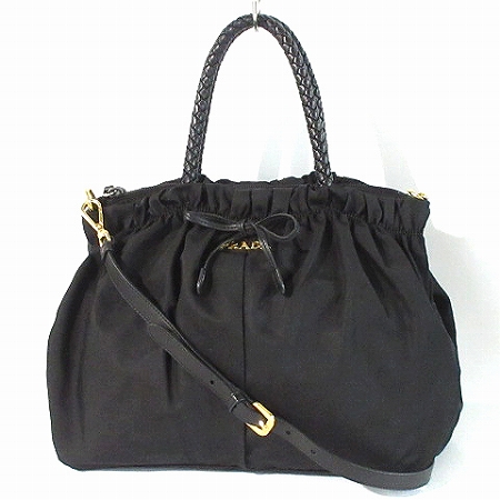 プラダ PRADA ハンド バッグ ショルダー ナイロン 切替 レザー 2WAY 
