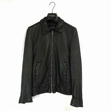 ドルチェ&ガッバーナ ドルガバ DOLCE&GABBANA レザー ジャケット 