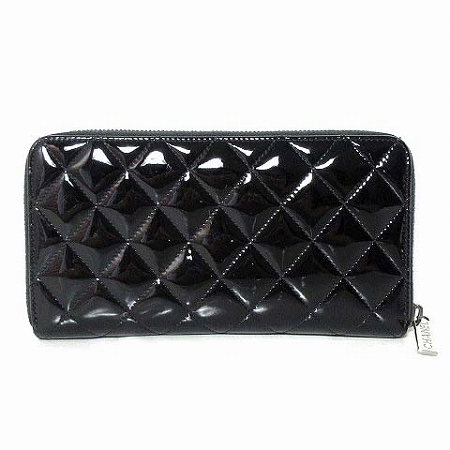 シャネル CHANEL 長財布 マトラッセ エナメル パテント レザー ココ 
