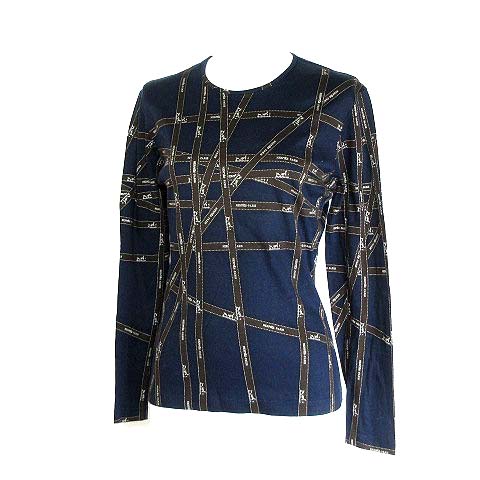 エルメス HERMES Tシャツ カットソー 長袖 ボルデュック リボン 国内 