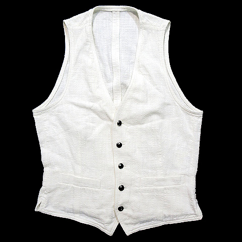 ラルディーニ Lardini ベスト ジレ シンチバック コットン リネン混 麻 シルク混 白 42 トップス メンズ 0 ベクトルパーク