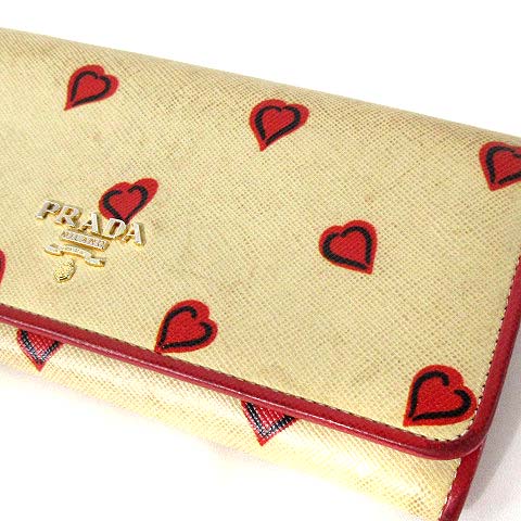 プラダ PRADA 長財布 財布 二つ折り レザー サフィアーノ ハート柄 