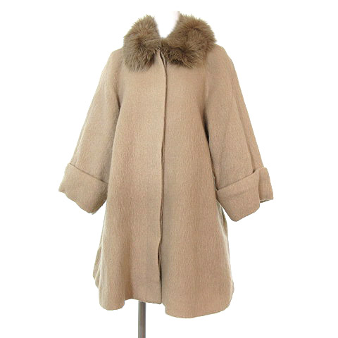 スナイデル Snidel コート ステンカラー ノーカラー フォックス ファー ラグランスリーブ 比翼 ウール モヘヤ混 ブラウン 茶 F アウター Vgpt レディース 0 ベクトルパーク