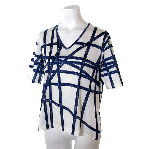 エルメス HERMES Tシャツ カットソー 半袖 Vネック ボルデュック 