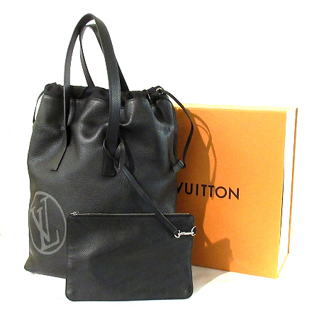 ルイヴィトン Louis Vuitton 美品 トリヨン カバ ライト バッグ トート ショルダー レザー Lv サークル M ノワール ブラック 鞄 メンズ 0 ベクトルパーク