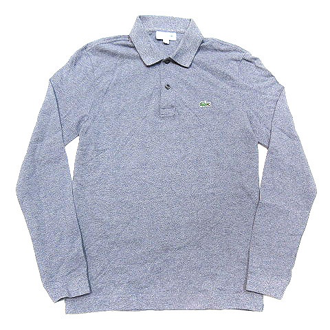 【新品】LACOSTE 長袖ポロシャツ グレー スリムフィット 新品】LACOSTE 長袖ポロシャツ グレー スリムフィット