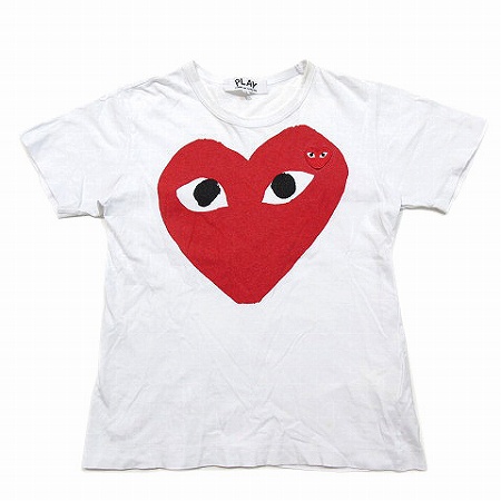 プレイコムデギャルソン Play Comme Des Garcons Tシャツ カットソー 半袖 ハート クルーネック Az T025 白 赤 M トップス レディース 0 ベクトルパーク