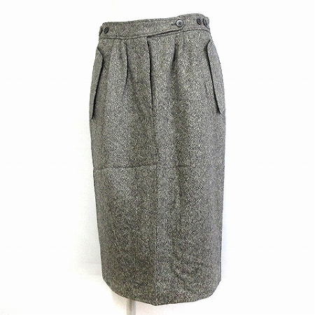 未使用品 エルメス HERMES タグ付き スカート 膝丈 タイト タック  